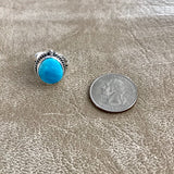 Kingman Turquoise Authentic Navajo ring, Navajo turquoise ring, Small size turquoise ring 2/130
