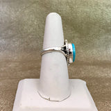 Kingman Turquoise Authentic Navajo ring, Navajo turquoise ring, Small size turquoise ring 2/130