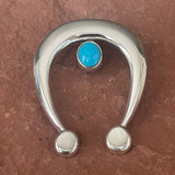 Gary Custer, Navajo Silver Naja Pendant with Kingman Turquoise - Navajo Jewelry (3/33)